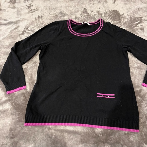 Vintage Y2K Sweater Rhinestone Beaded Sweater Purple Black Sweater Fall Winter - Picture 1 of 10